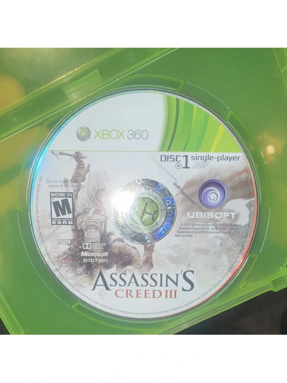 Assassin's Creed III Xbox 360 Game Disc - Ubisoft (White)